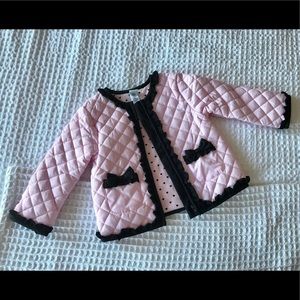 NWT Pink and black puffy jacket ruffles 2T